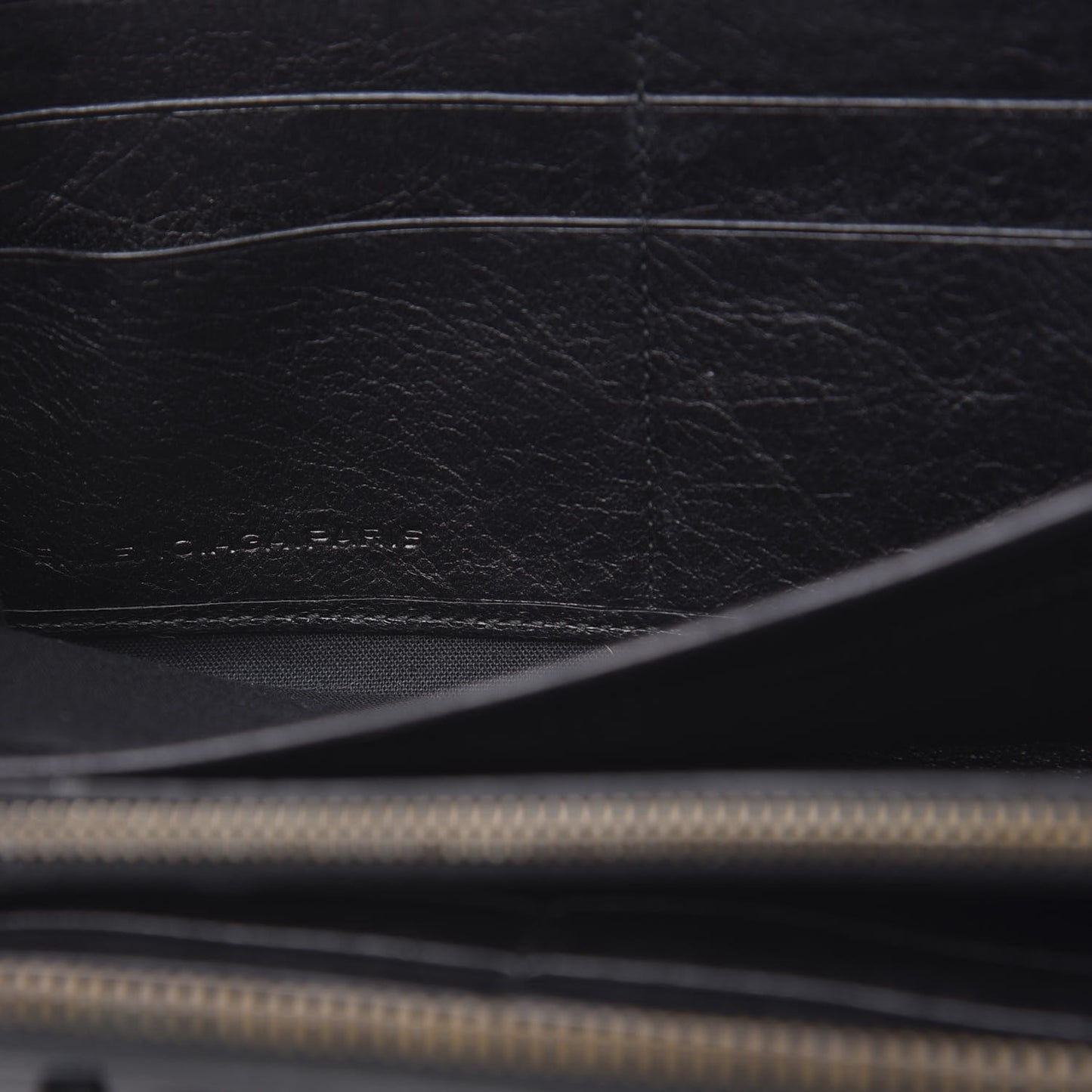 Agneau Classic Silver Hardware Continental Zip Around Wallet Black