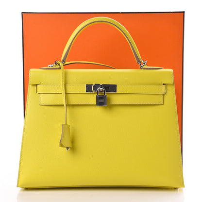 Hermes Epsom Kelly Sellier 32 Lime 39 of 39