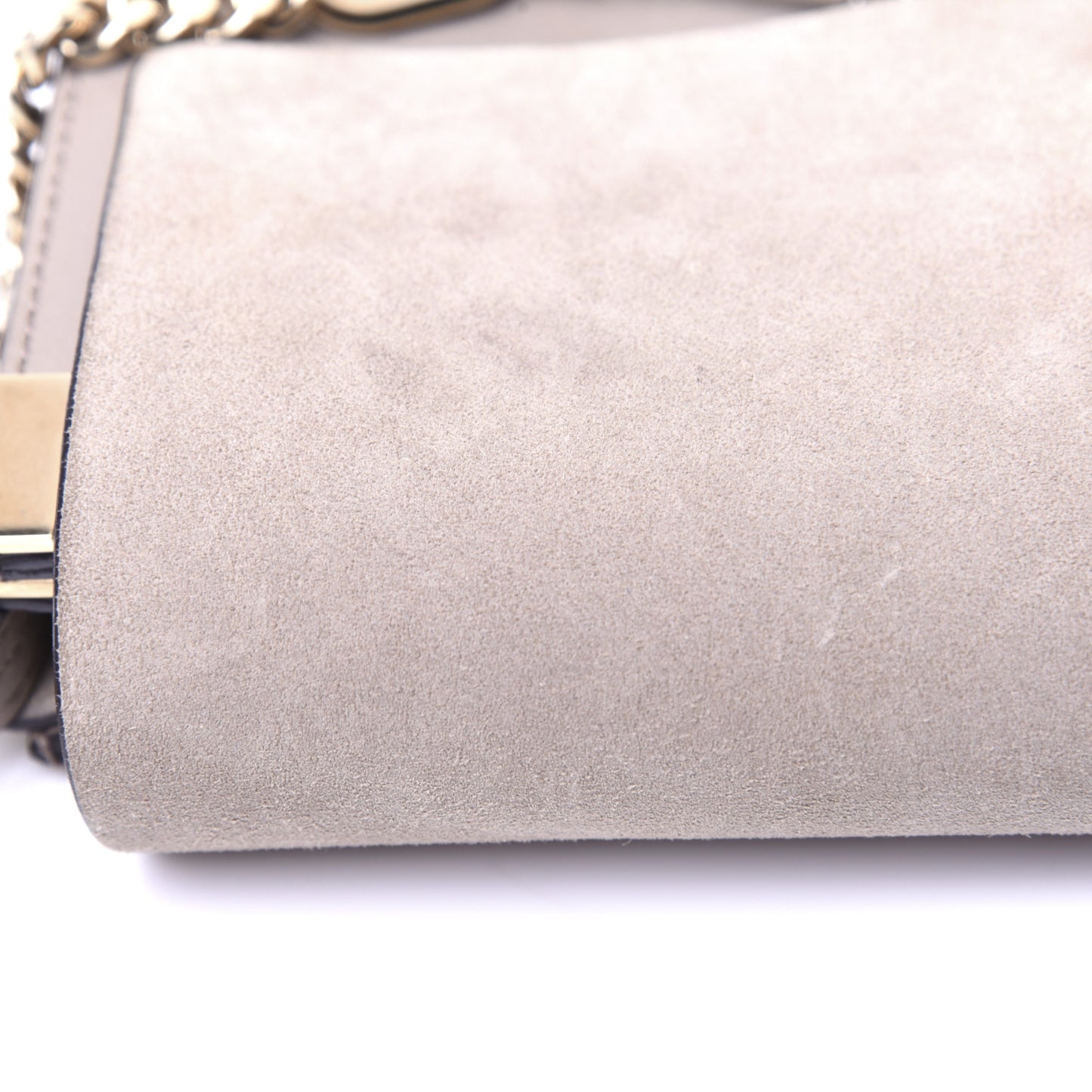 Suede Calfskin Mini Faye Shoulder Bag Motty Grey
