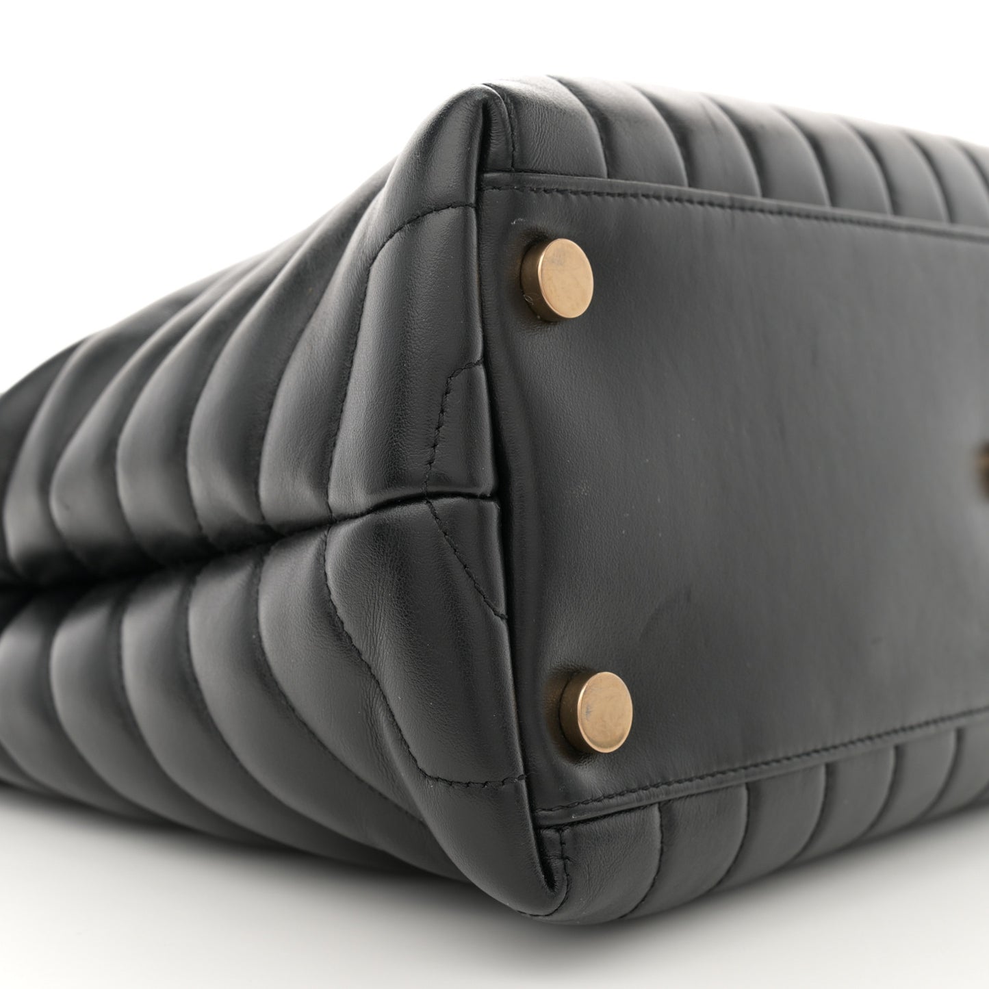 Calfskin Y Quilted Monogram Large Loulou Shopper Black