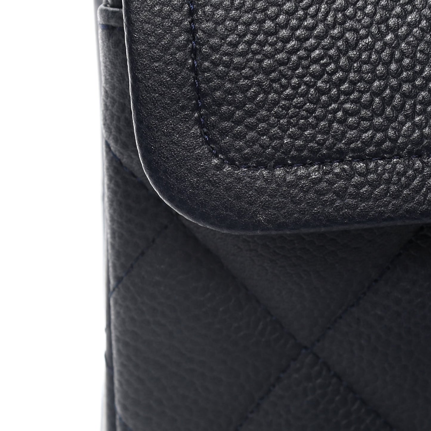 Caviar Quilted Jumbo Double Flap Navy Blue