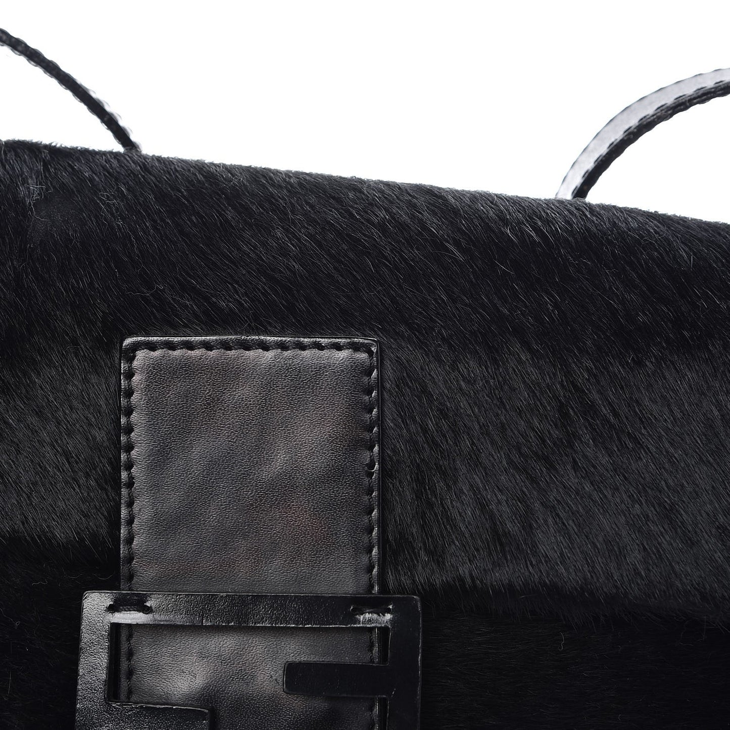 Calf Hair Baguette Black