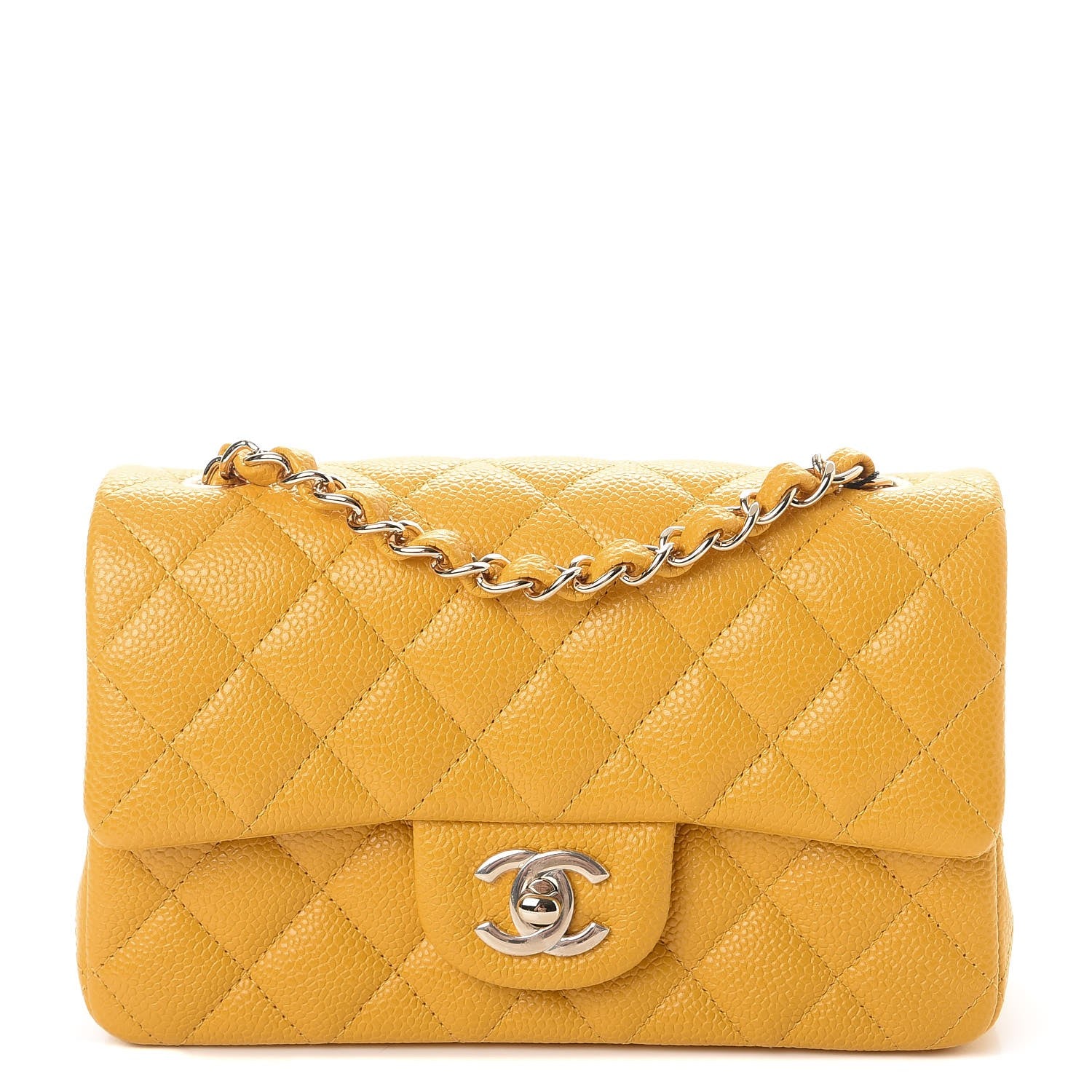 Chanel Caviar Quilted Mini Rectangular Flap Yellow 1 of 8