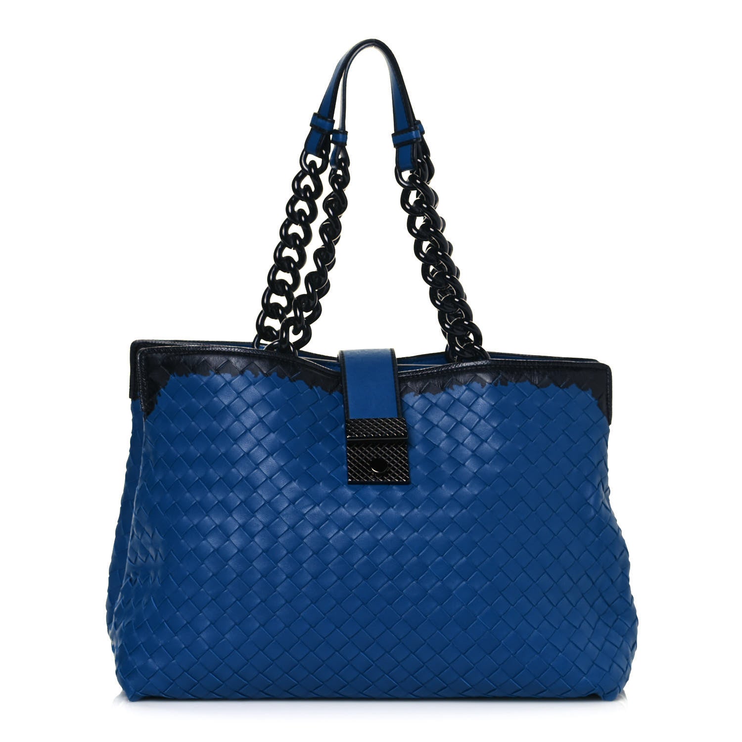 Bottega Veneta Nappa Intrecciato Karung Glass Tote Blue 1 of 11