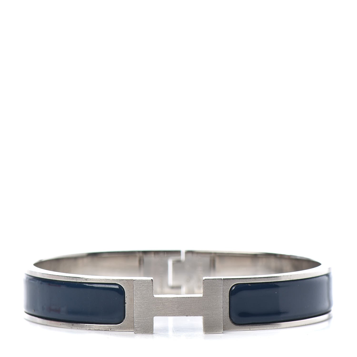 Hermes Matte Enamel Narrow Clic Clac HH Bracelet GM Bleu Nuit 1 of 4