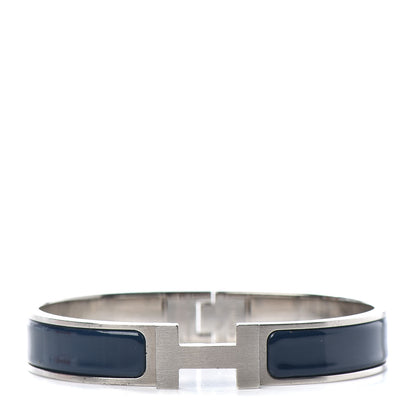 Hermes Matte Enamel Narrow Clic Clac HH Bracelet GM Bleu Nuit 1 of 4