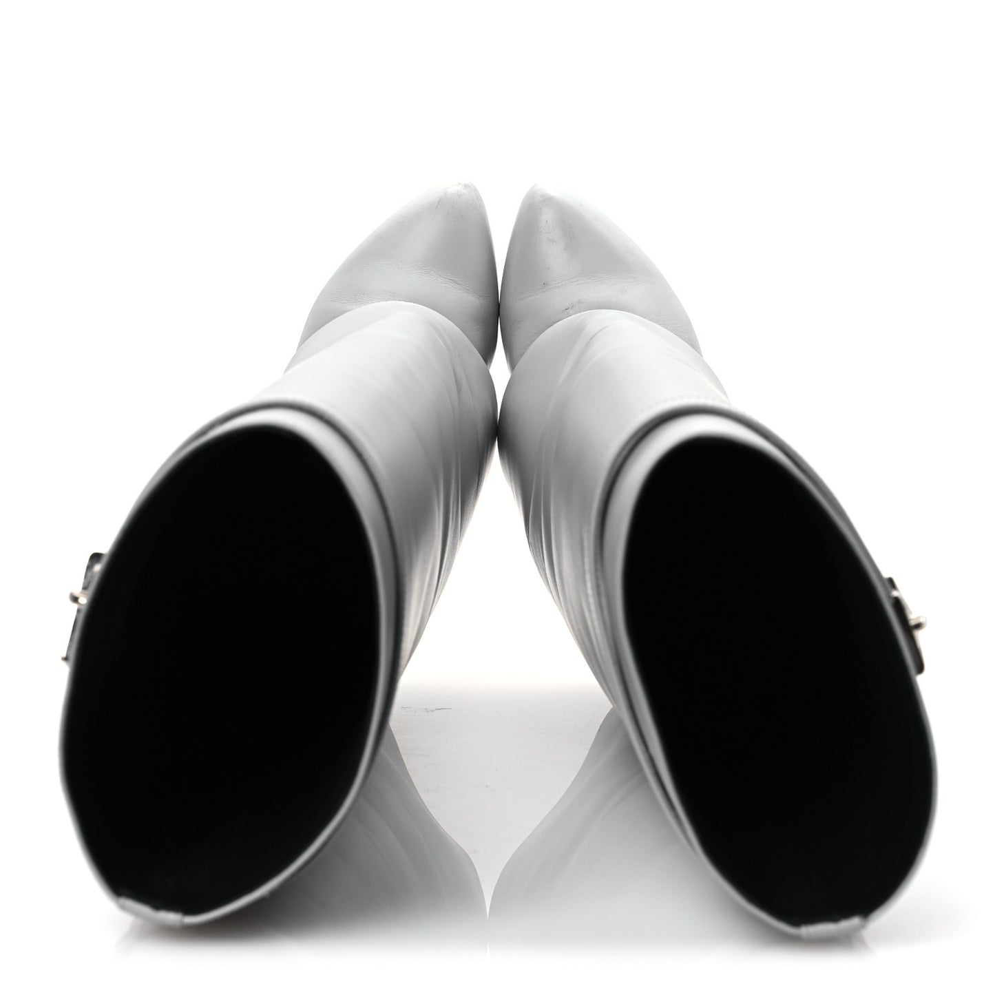 Calfskin Shark Lock Pant Boots 36.5 Grey