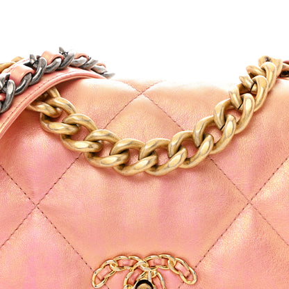 Chanel Iridescent Calfskin Quilted Medium Chanel 19 Flap Pink 8 of 11