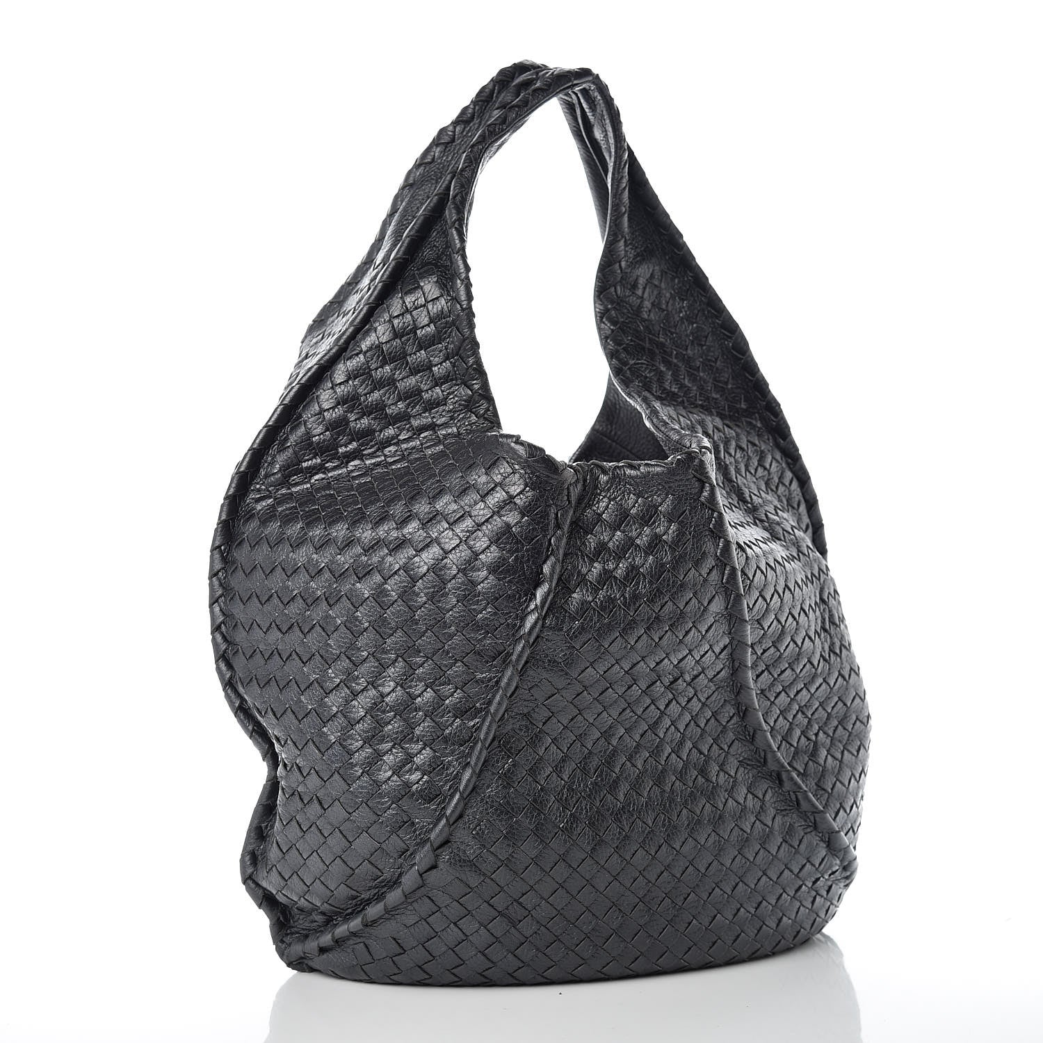 Bottega Veneta Cervo Intrecciato Large Simple Hobo Gunmetal 3 of 9