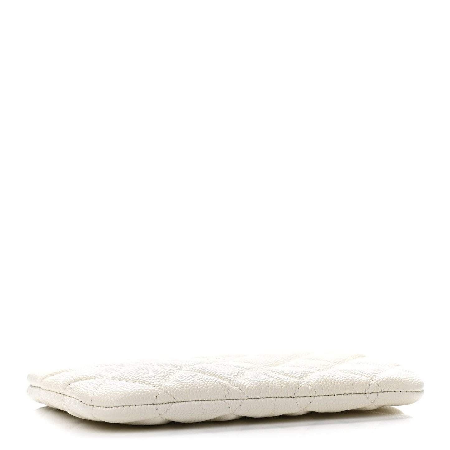 Caviar Quilted Small Cosmetic Case White