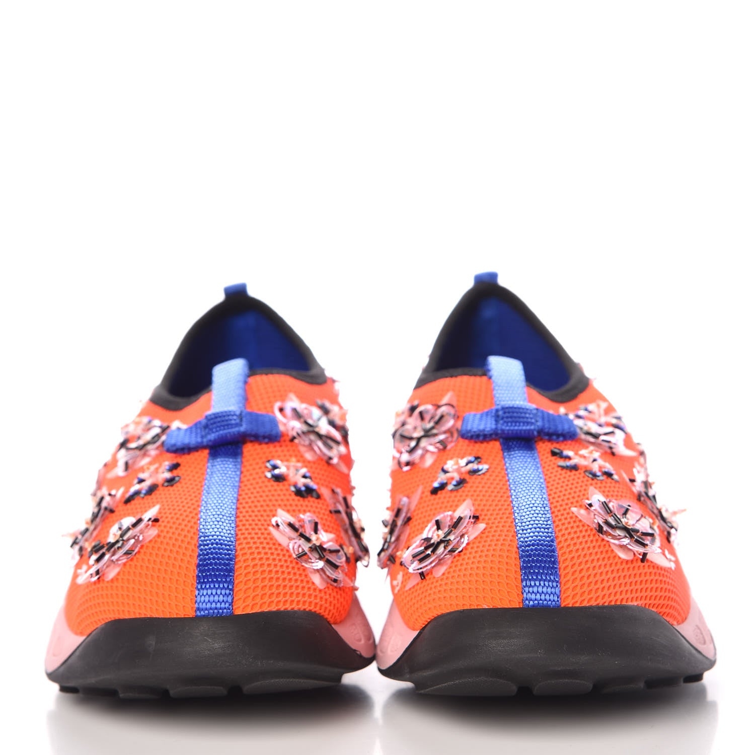Christian Dior Technical Canvas Embellished Dior Fusion Sneakers 37 Orange Fluo 2 of 9