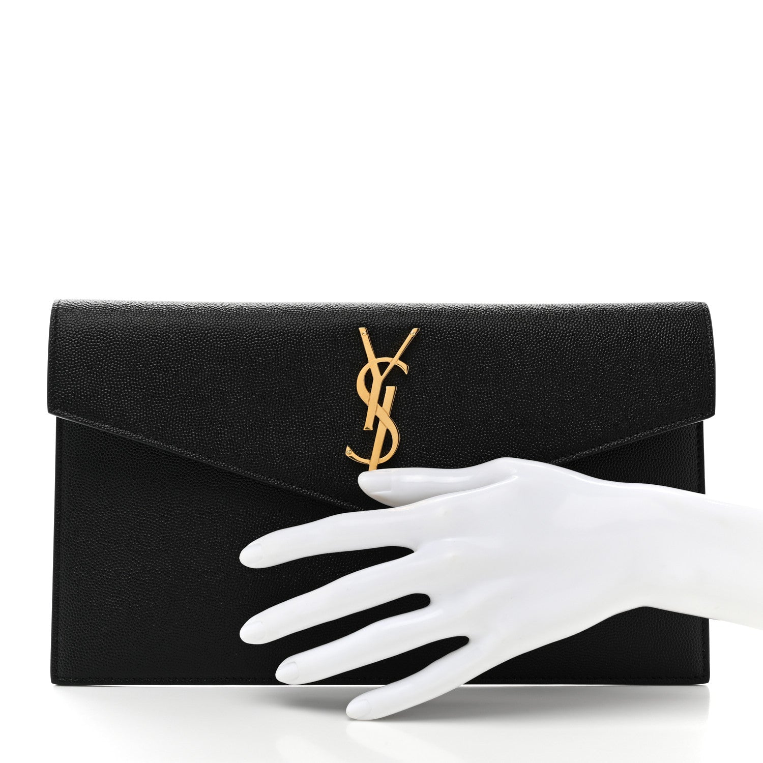 Saint Laurent Grain De Poudre Uptown Pouch Black 2 of 7