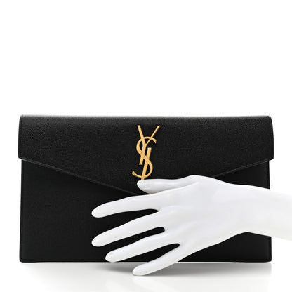 Saint Laurent Grain De Poudre Uptown Pouch Black 2 of 7