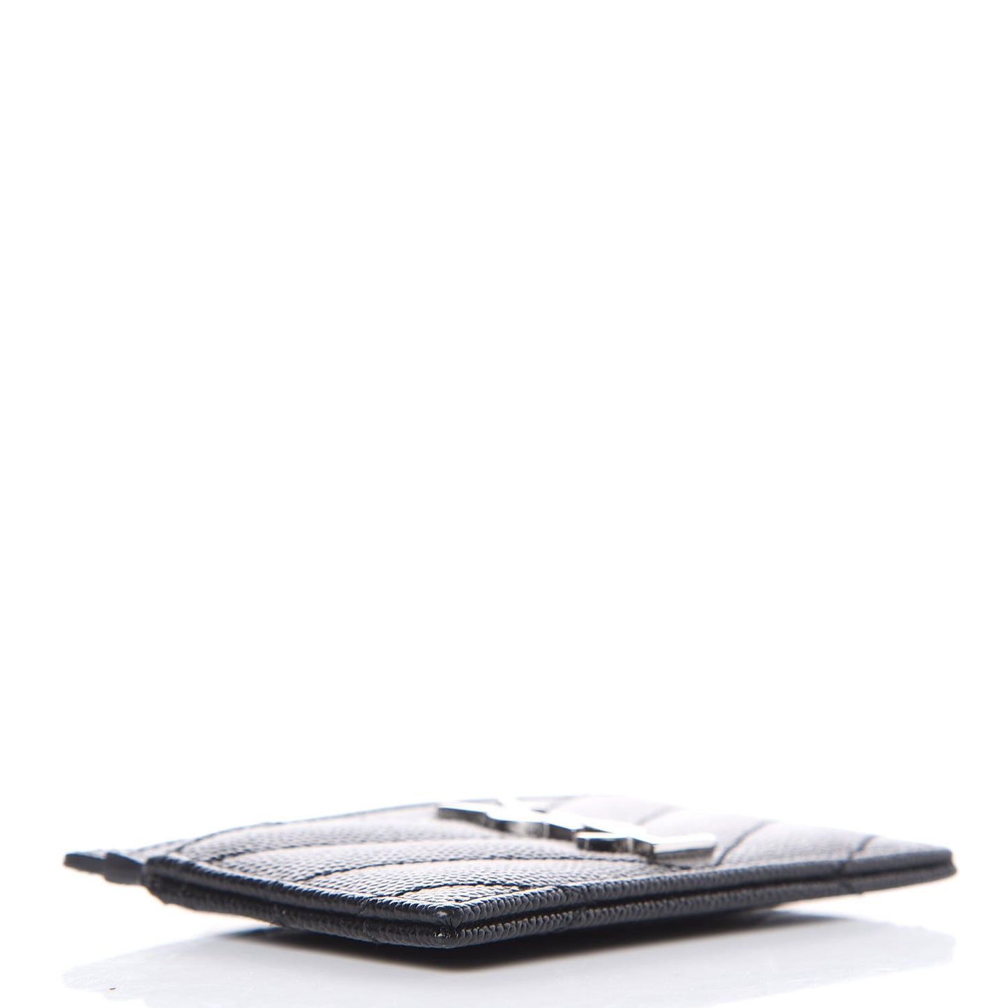Grain De Poudre Matelasse Chevron Monogram Credit Card Case Black