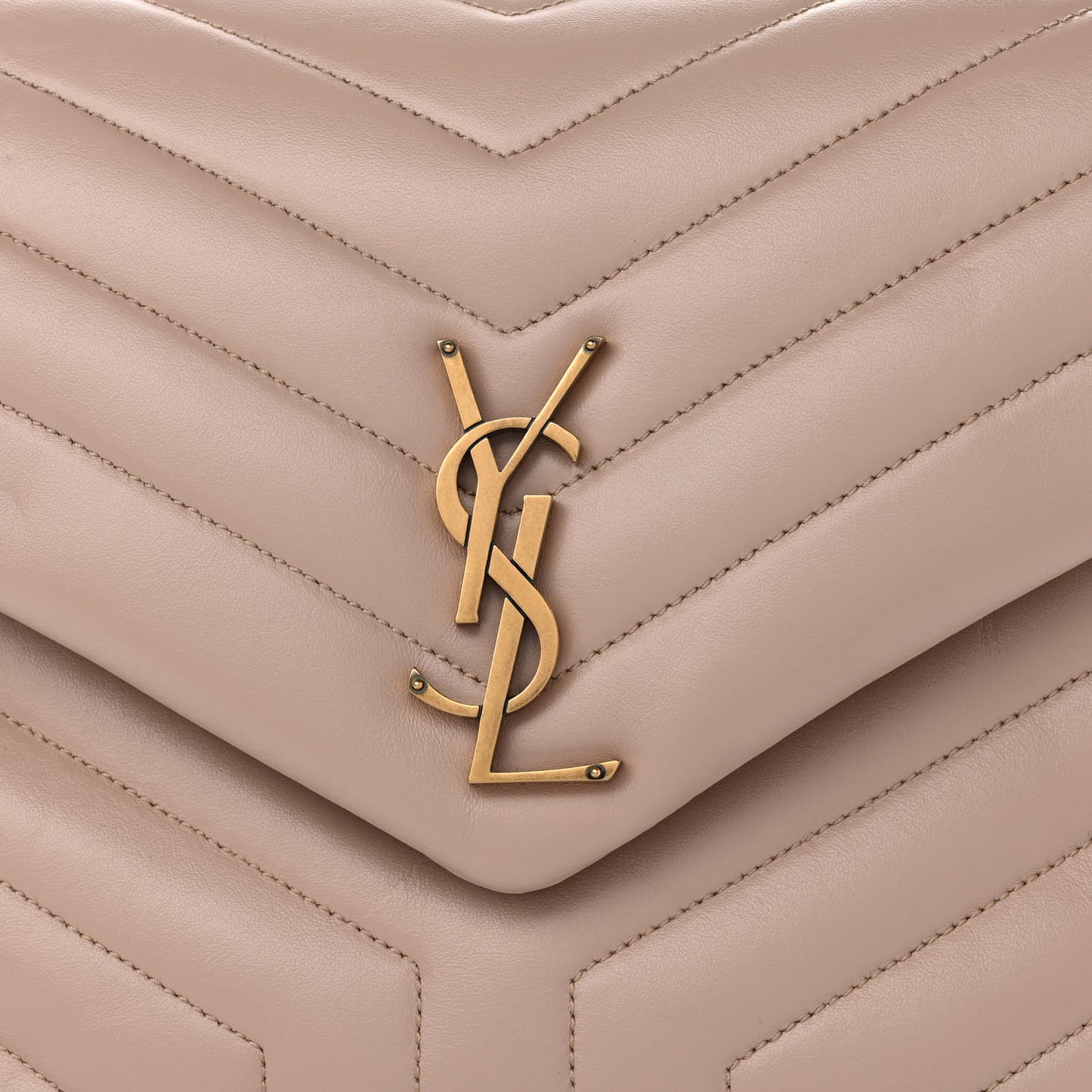 Calfskin Y Quilted Monogram Medium Loulou Chain Satchel Light Natural