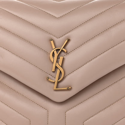 Saint Laurent Calfskin Y Quilted Monogram Medium Loulou Chain Satchel Light Natural 8 of 12