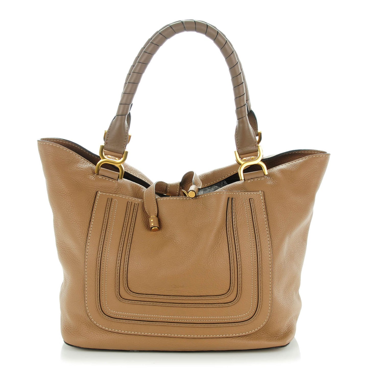 Calfskin Large New Marcie Tote Nut