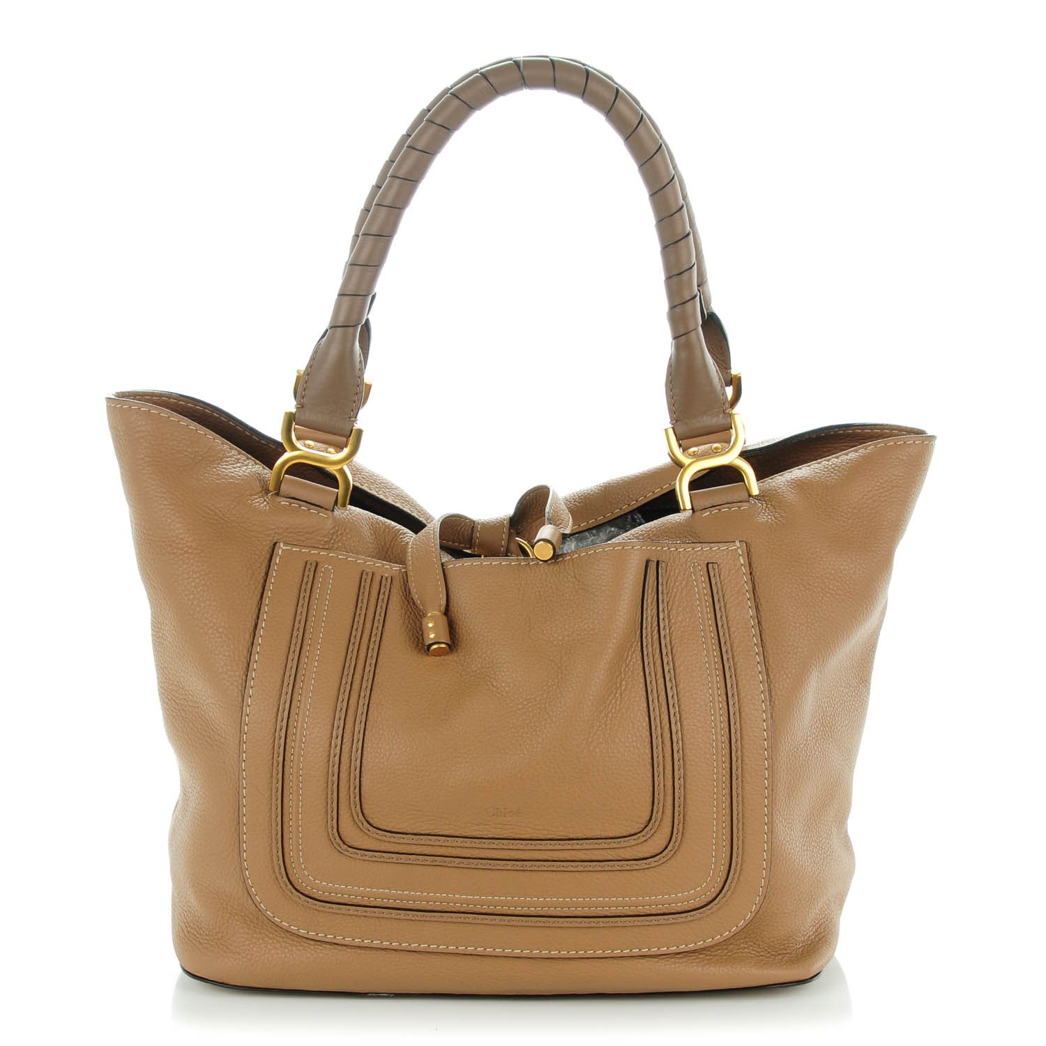 Chloe Calfskin Large New Marcie Tote Nut 1 of 8