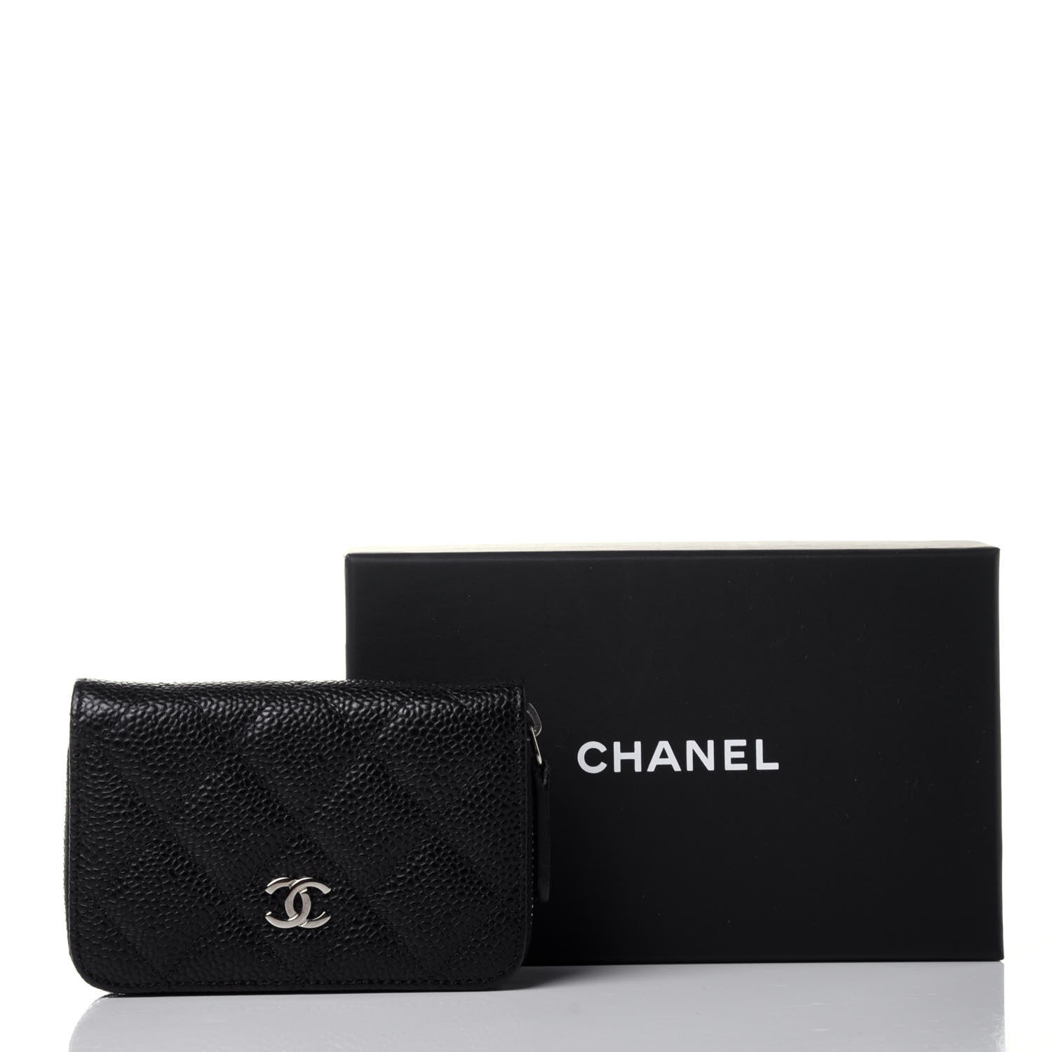 Chanel Caviar Quilted Zip Coin Purse Black 10 of 10