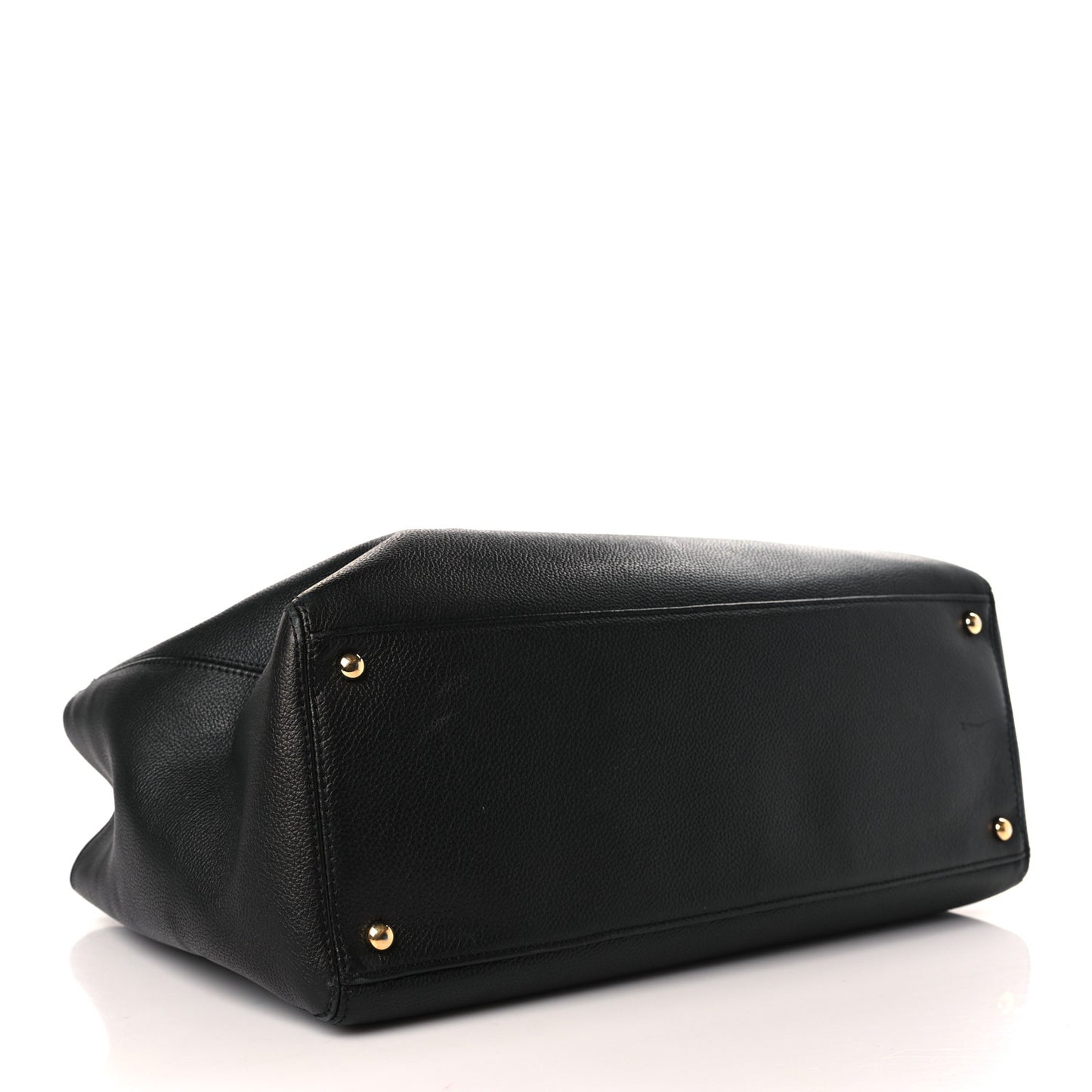 Calfskin Cerf Executive Shopper Tote Black