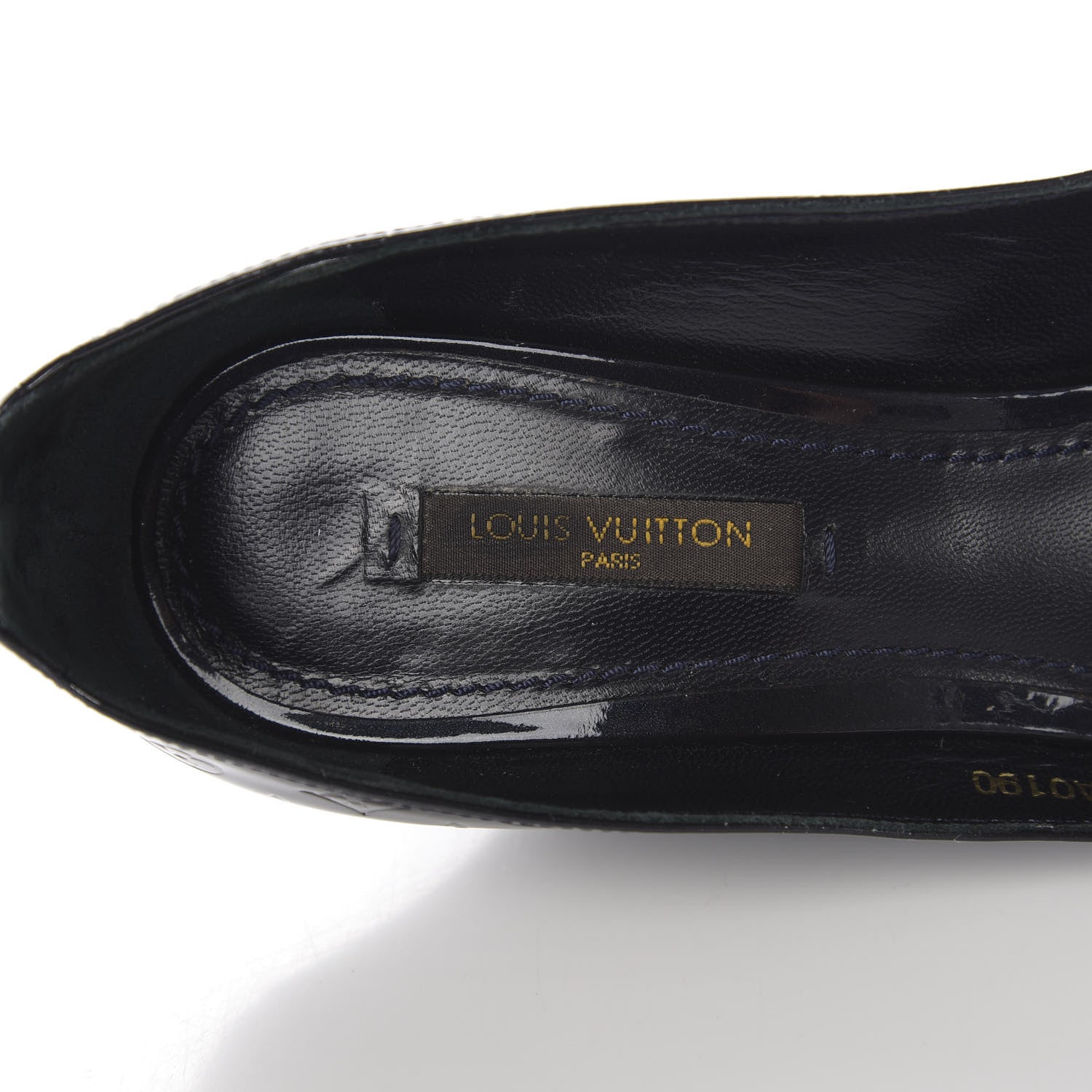 Louis Vuitton Vernis Ankle Strap Wedge Sandals 36.5 Black 6 of 9