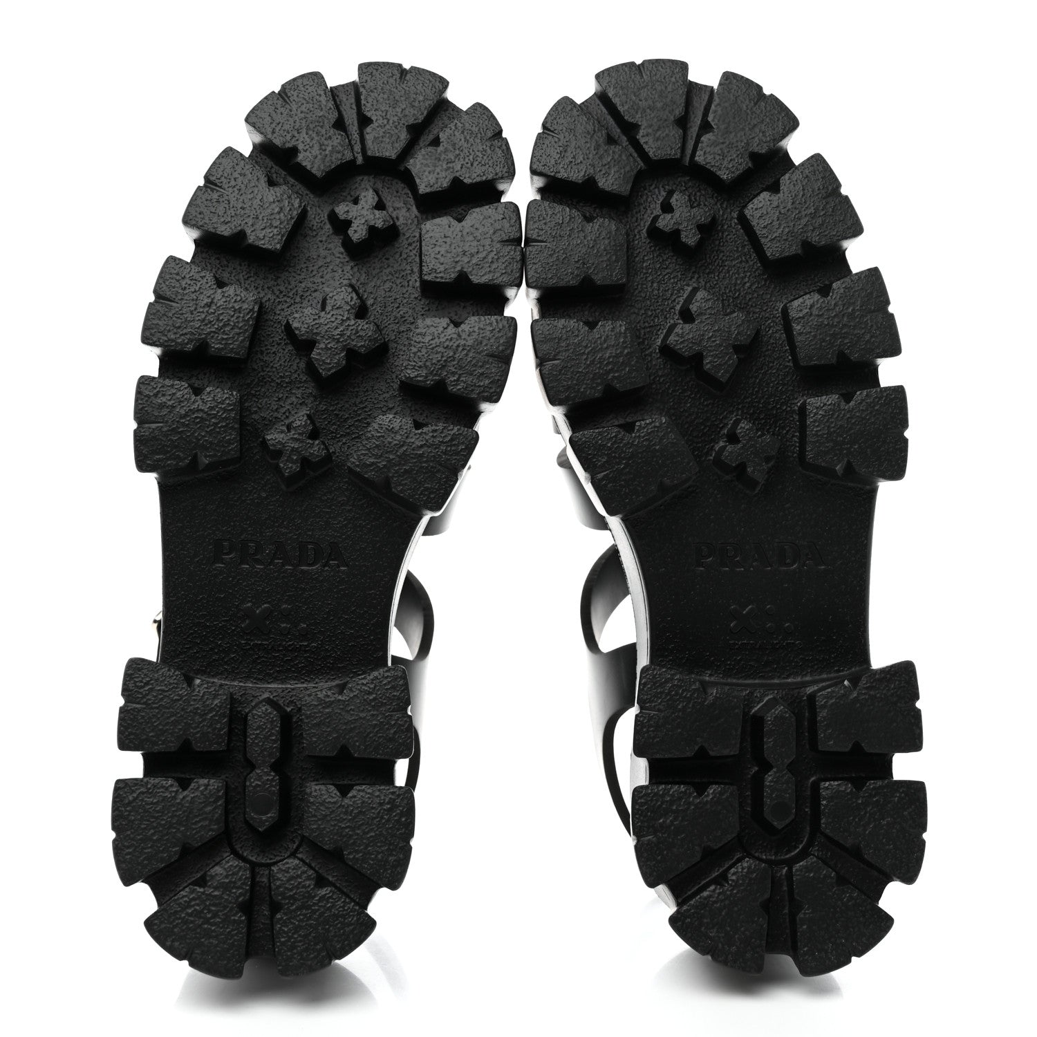 Prada Foam Rubber Triangle Logo Monolith 55mm Cage Sandals 38 Black 5 of 13