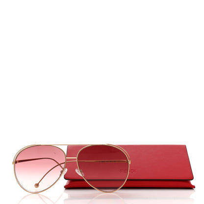 Fendi Metal Aviator Sunglasses FF0286/S Rose Gold 7 of 7