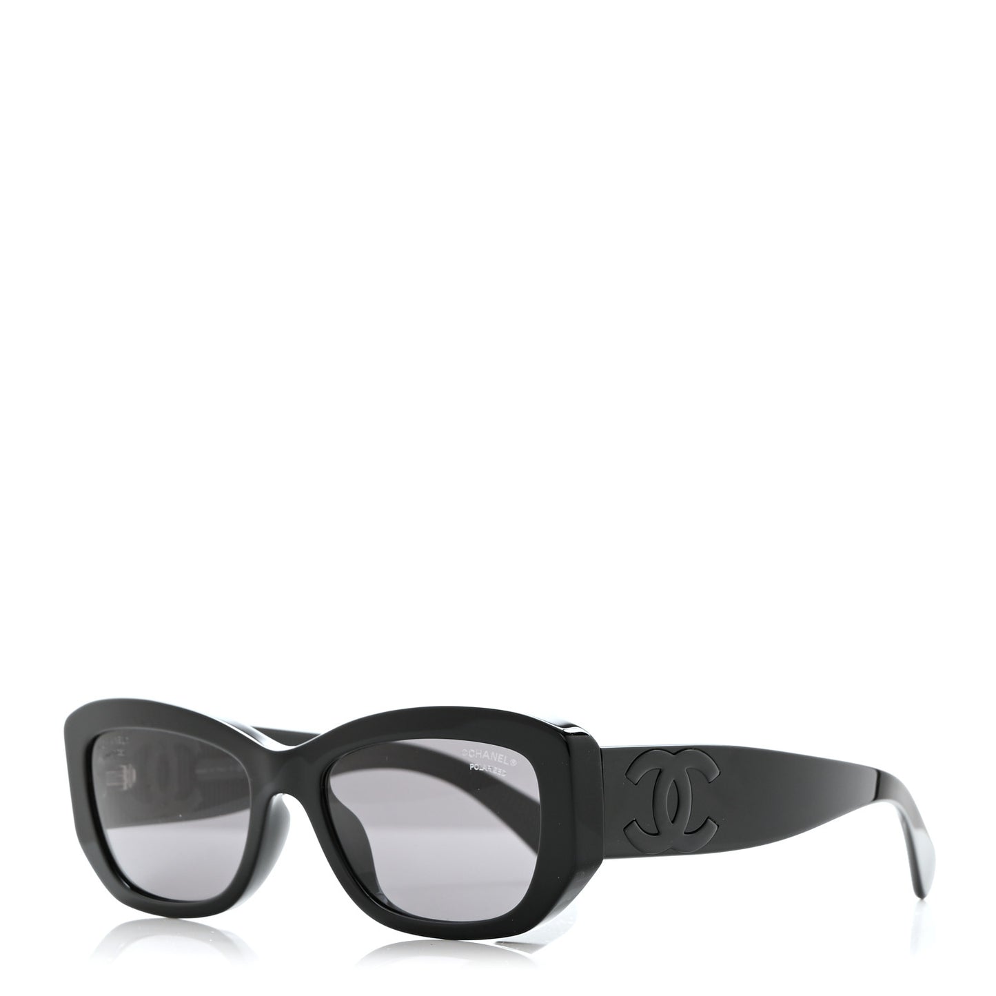 Acetate Polarized Rectangle Sunglasses 5493-A Black