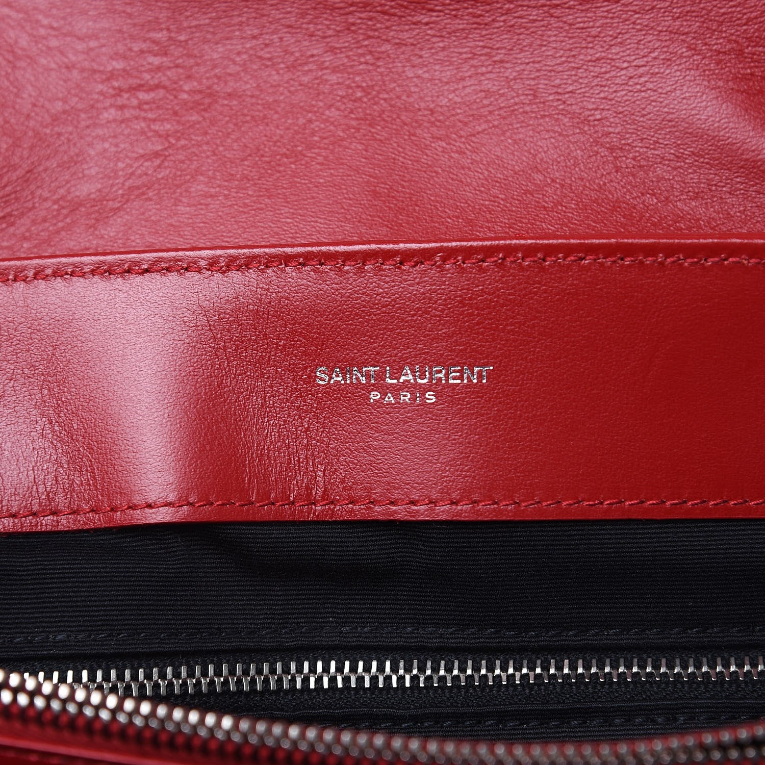Saint Laurent Calfskin Y Quilted Monogram Medium Loulou Chain Satchel Lipstick Red 8 of 14