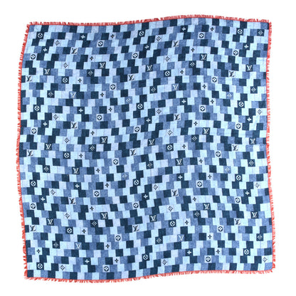 Louis Vuitton Monogram Denim Patchwork Shawl Blue 1 of 4