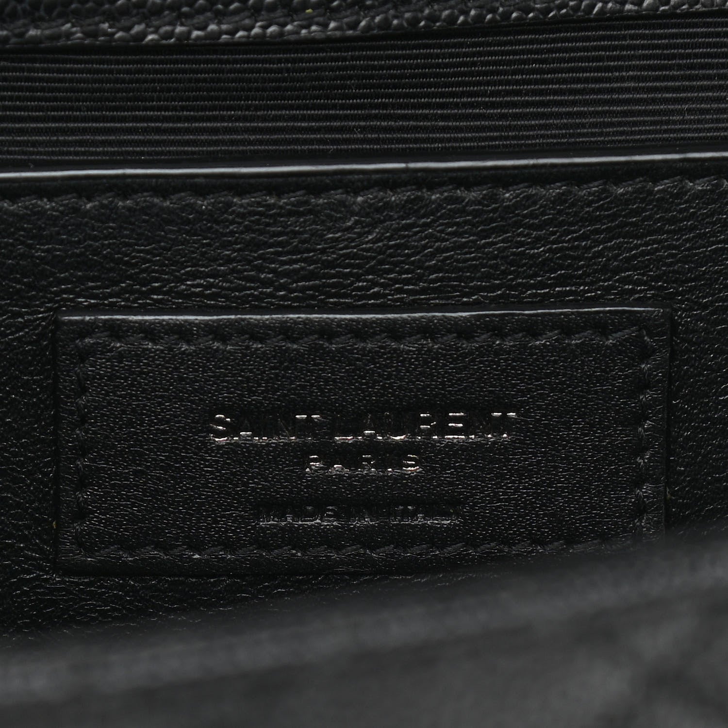 Saint Laurent Grain De Poudre Textured Mixed Matelasse Triquilt Medium Monogram Satchel Black 6 of 16
