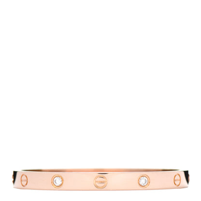 Cartier 18K Pink Gold 4 Diamond LOVE Bracelet 17 2 of 3