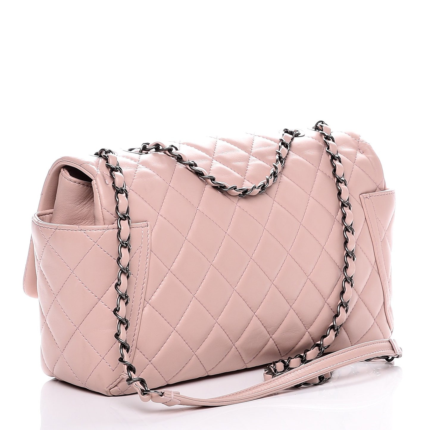 Lambskin Large Around Pockets Flap Light Pink