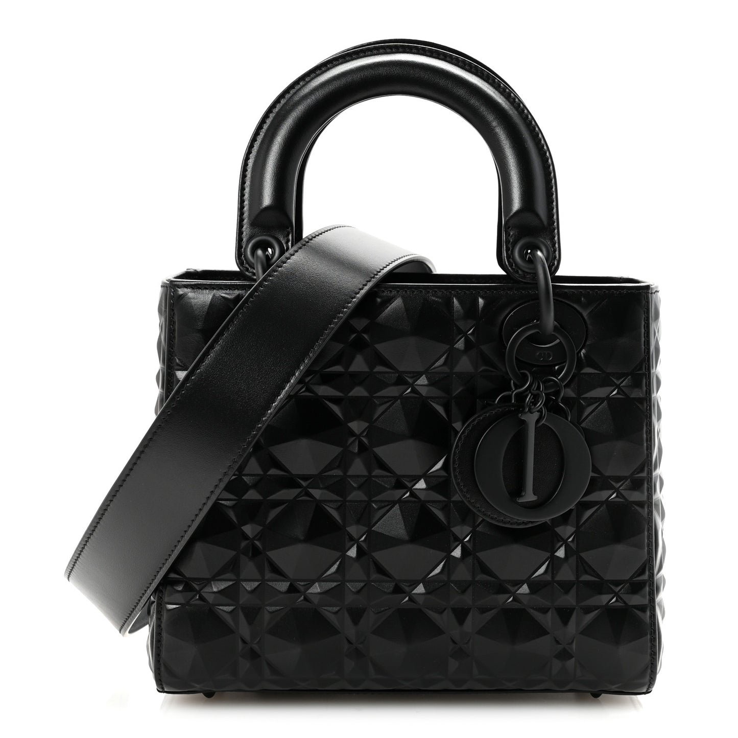 Calfskin Cannage Diamond Small My ABCDior Lady Dior Black