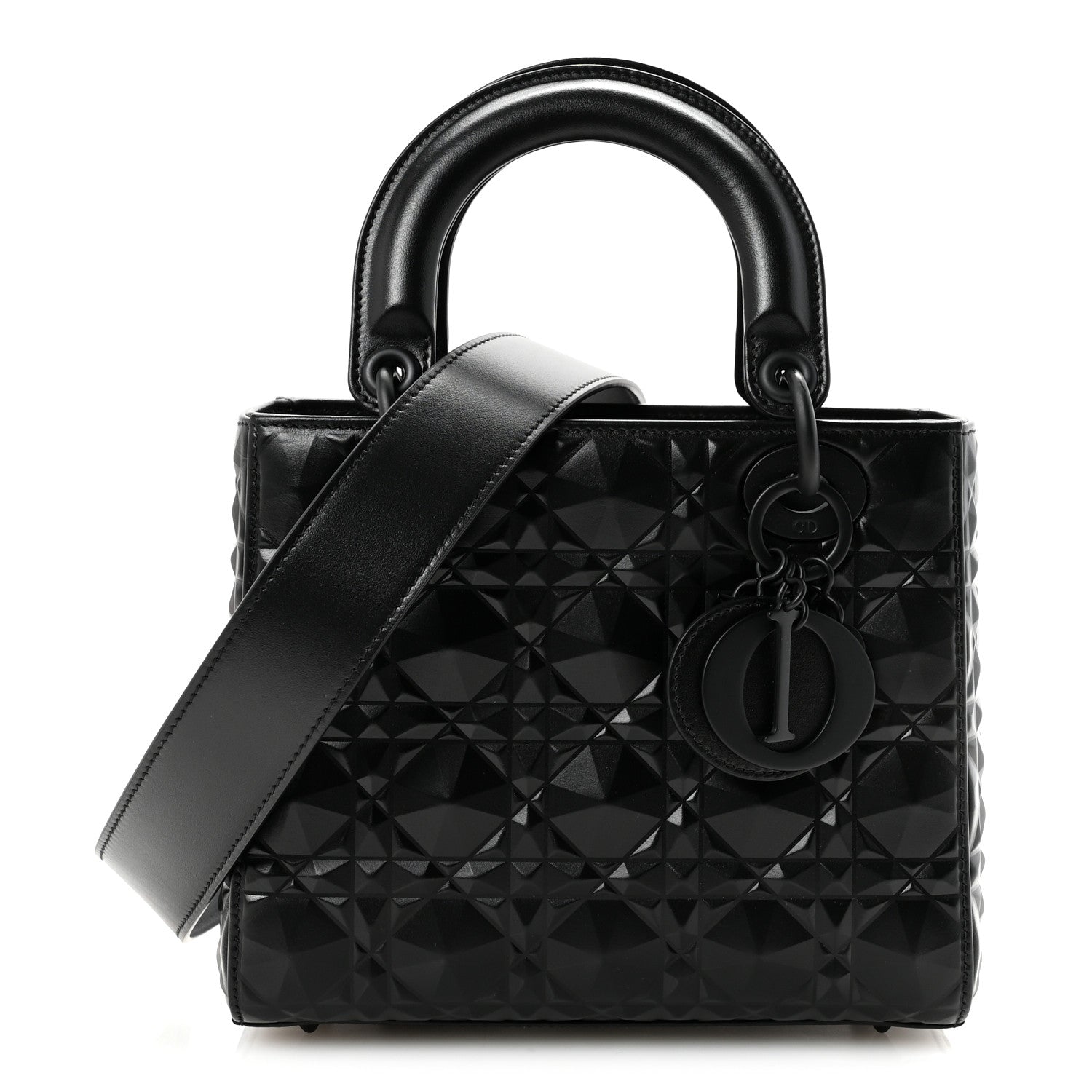 Christian Dior Calfskin Cannage Diamond Small My ABCDior Lady Dior Black 1 of 9