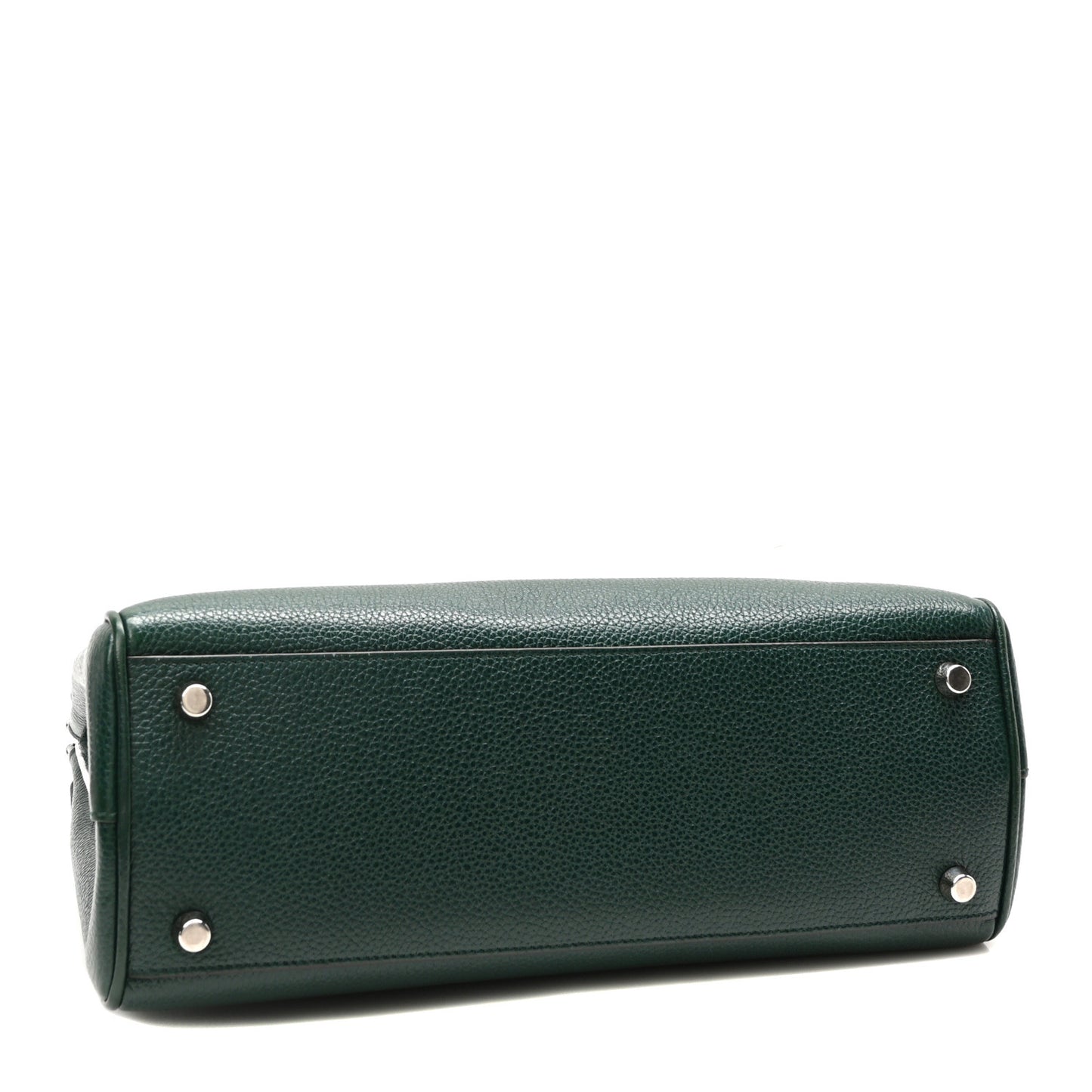 Grainy Calfskin Small Zumi Top Handle Bag Vintage Green