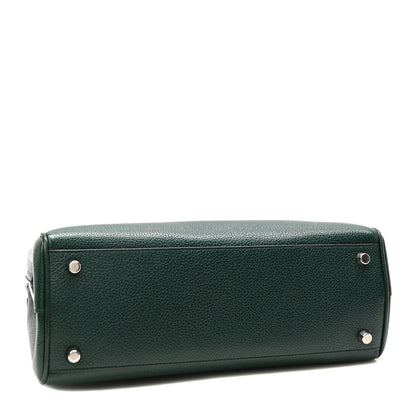 Gucci Grainy Calfskin Small Zumi Top Handle Bag Vintage Green 4 of 10