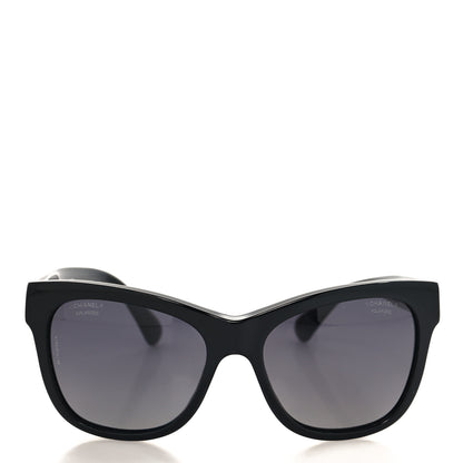 Chanel Acetate Polarized Square CC Sunglasses 5380 Black 2 of 7