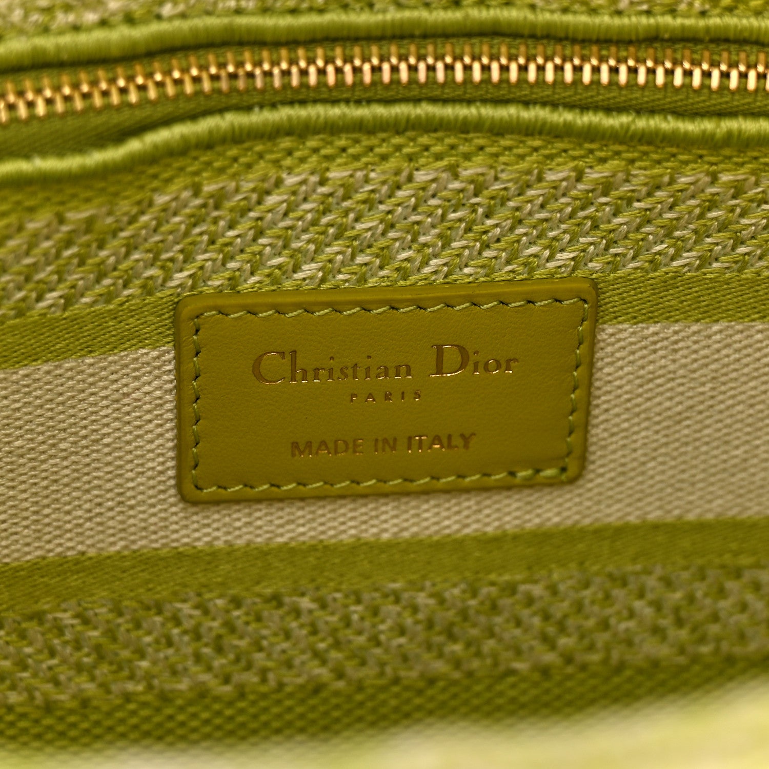 Christian Dior Canvas Toile De Jouy Reverse Embroidered Medium Lady D-Lite Green 6 of 11