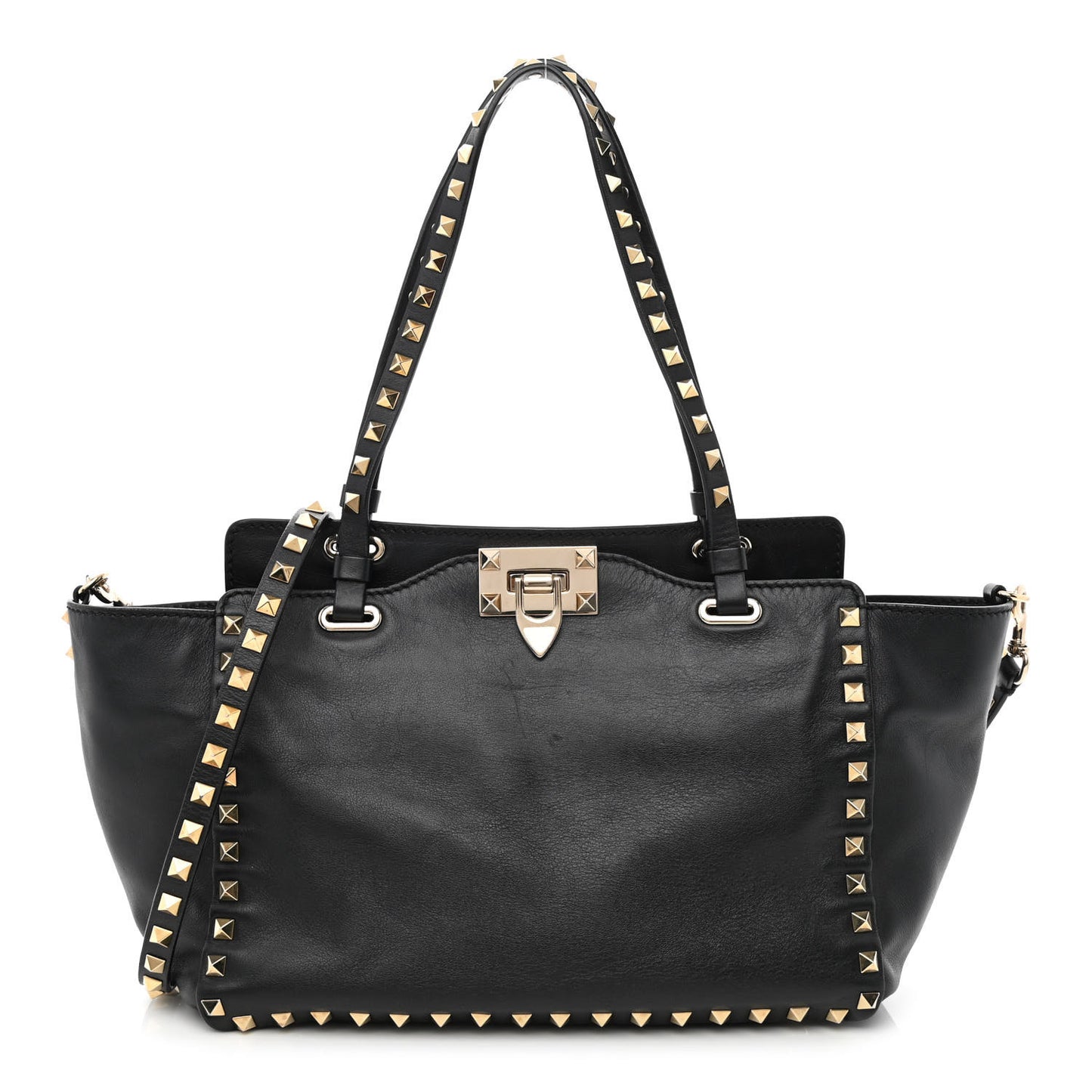 Vitello Small Rockstud Tote Black