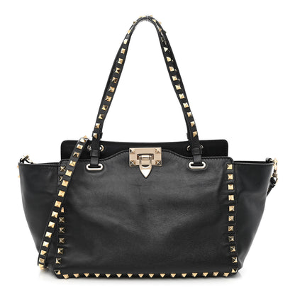 Valentino Garavani Vitello Small Rockstud Tote Black 1 of 11