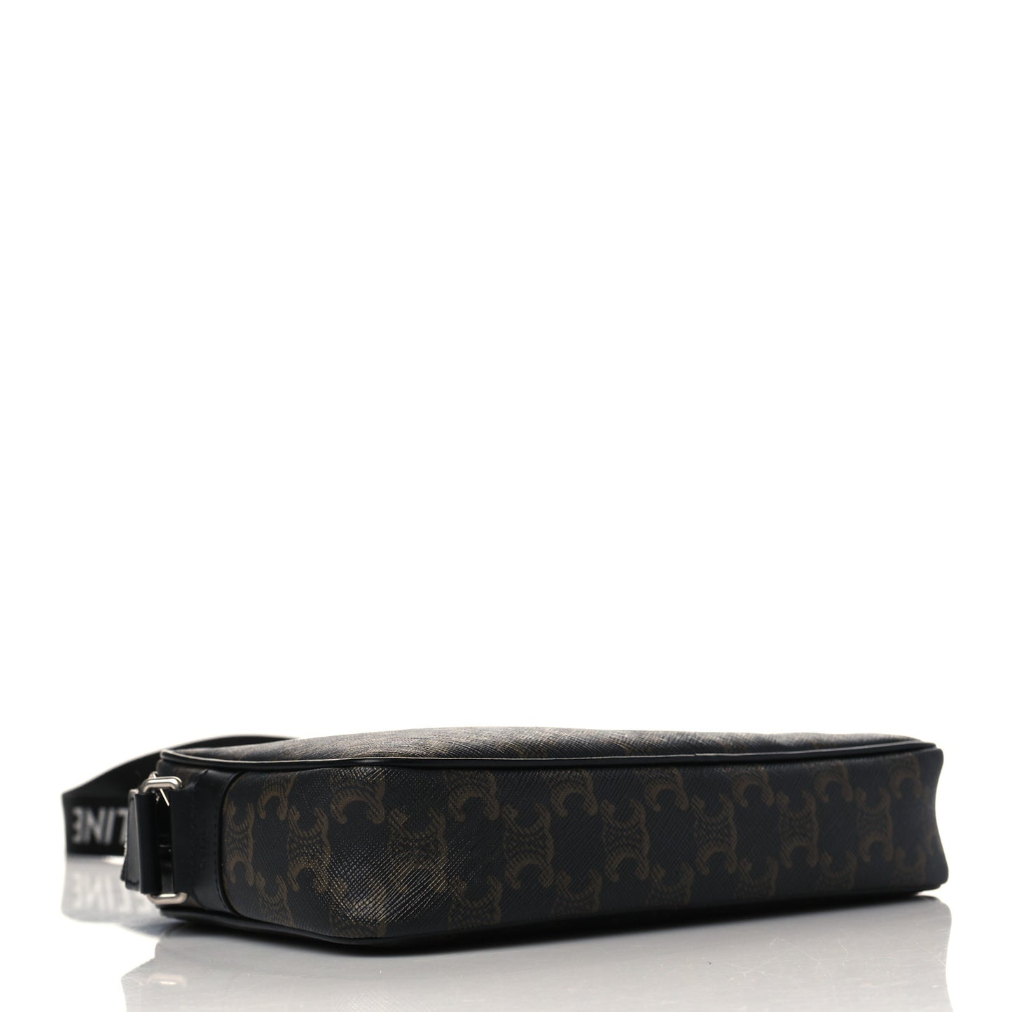 Triomphe Canvas Medium Horizontal Messenger Bag Black