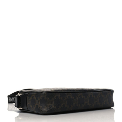 Celine Triomphe Canvas Medium Horizontal Messenger Bag Black 3 of 7