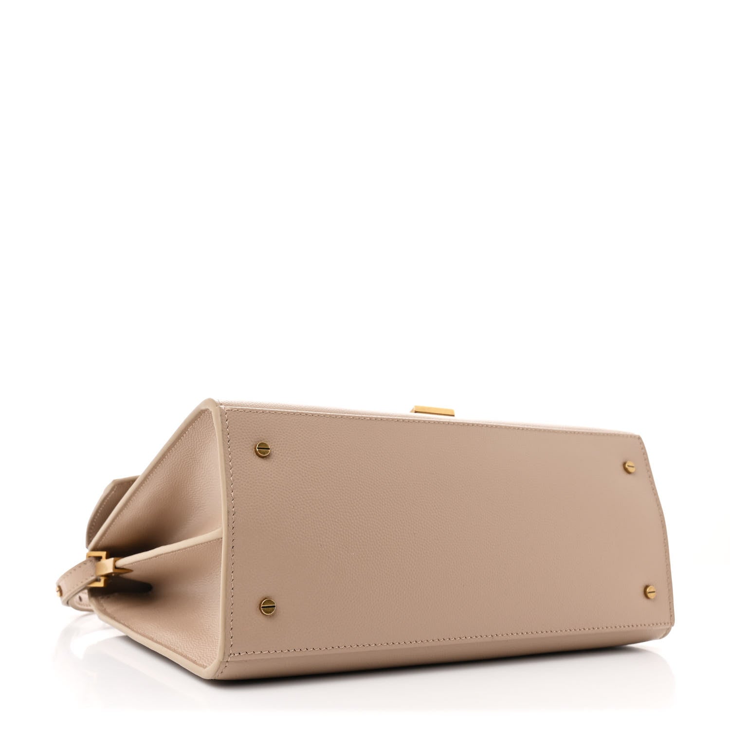Saint Laurent Grain de Poudre Medium Classic Monogram Cassandra Top Handle Dark Beige 4 of 12