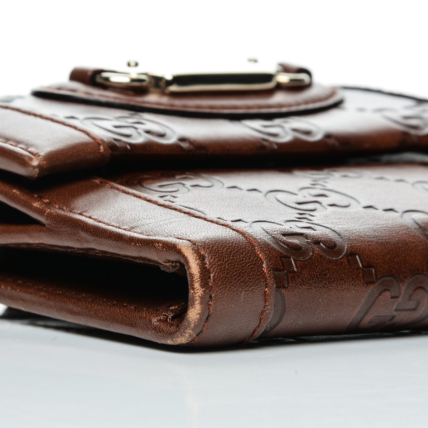 Guccissima French Flap Wallet Brown