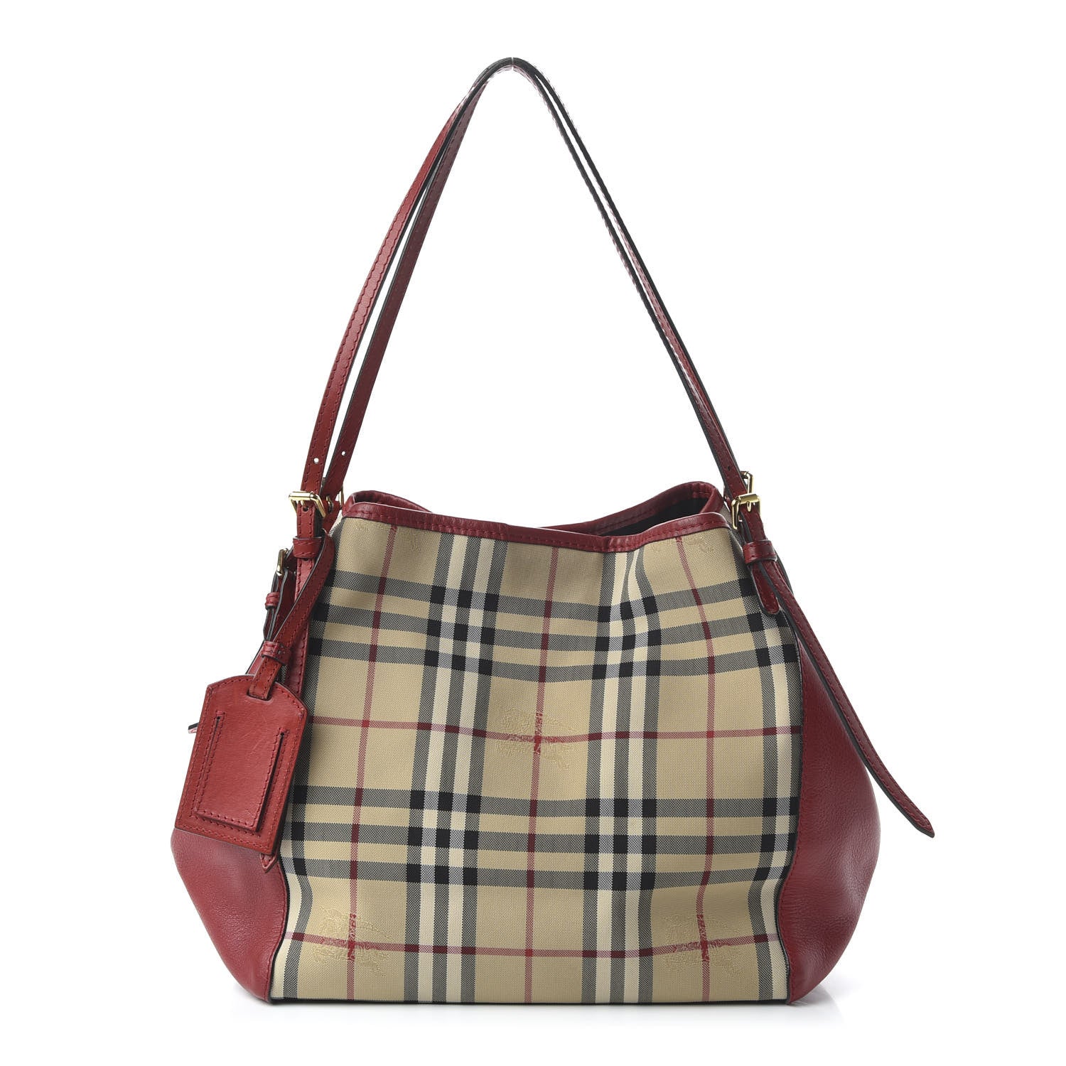Burberry Horseferry House Check Canterbury Tote Honey Parade Red 1 of 9