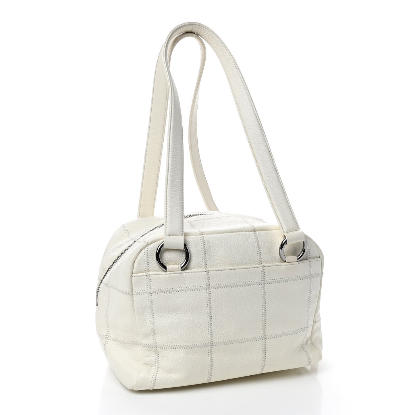 Caviar Square Stitched Bowler White