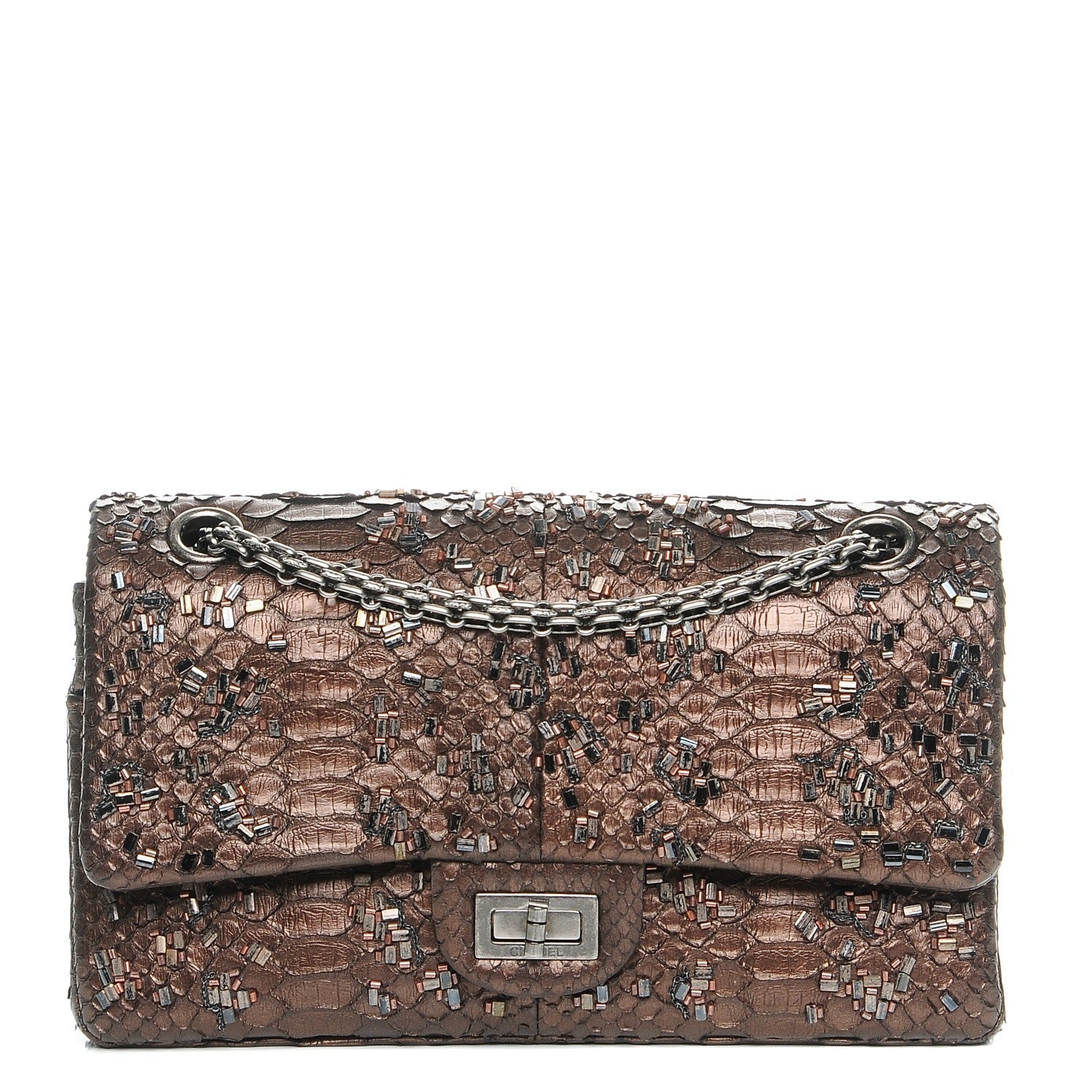 Chanel Metallic Python 2.55 Reissue 225 Flap Brown 1 of 7