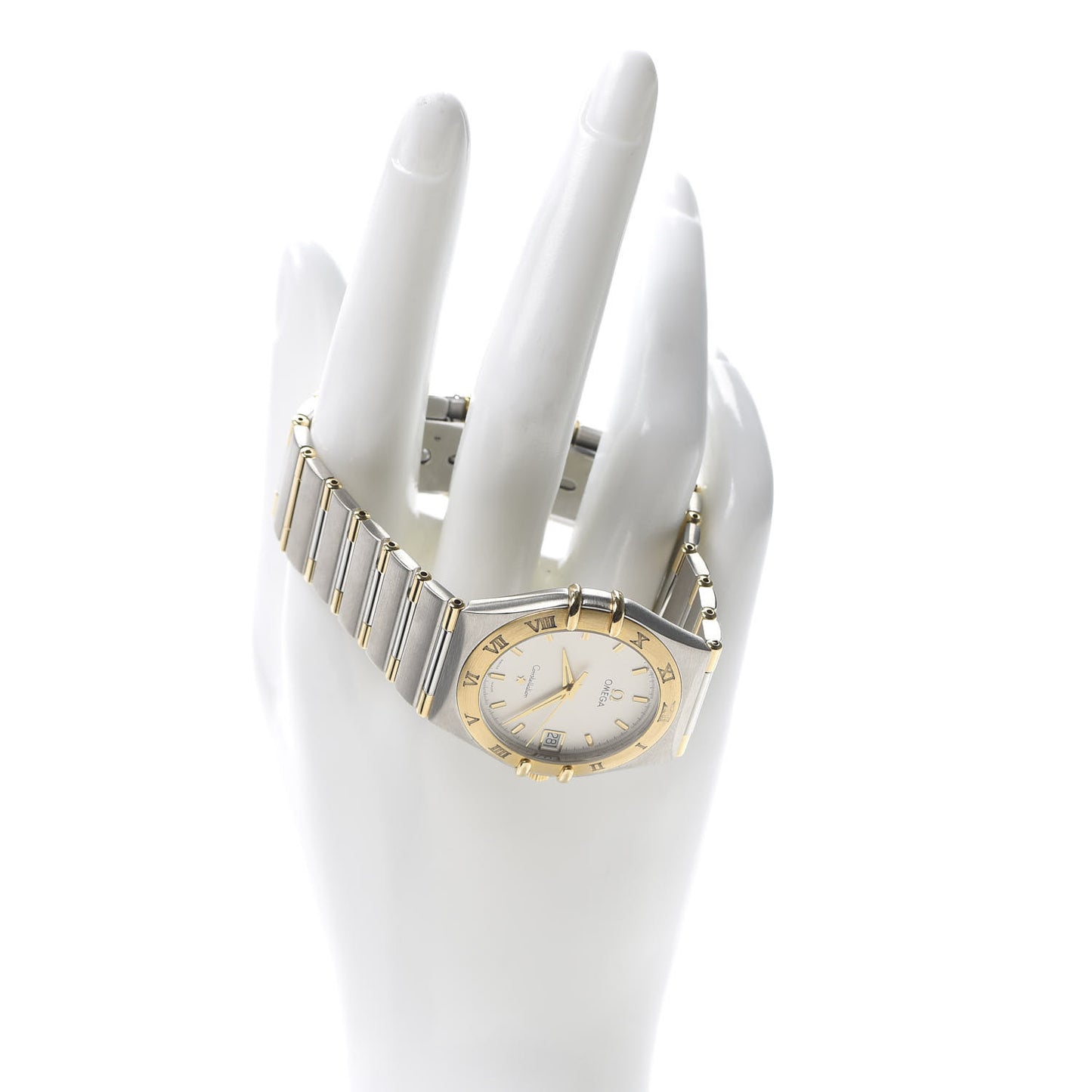 Stainless Steel 18K Yellow Gold 33mm Constellation Quartz Watch White 1312.30