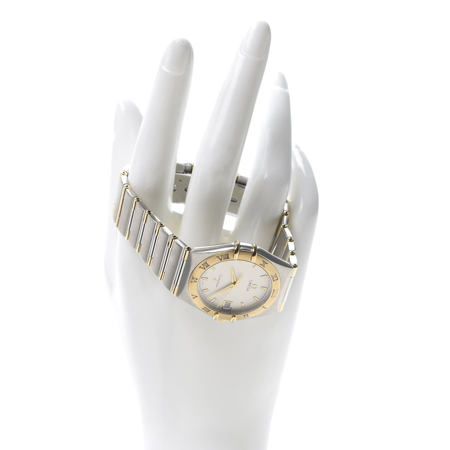 Omega Stainless Steel 18K Yellow Gold 33mm Constellation Quartz Watch White 1312.30 2 of 7